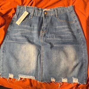 Stylish Distressed Denim Mini Skirt